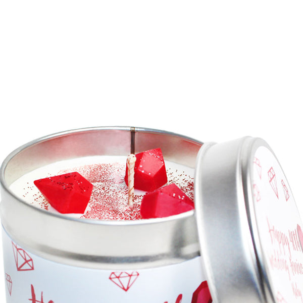 40th Ruby Wedding Anniversary Candle Tin