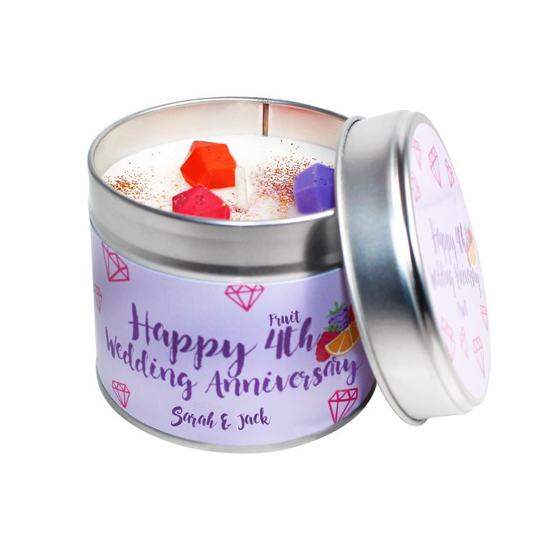 4th Year Fruit Wedding Anniversary Candle Tin