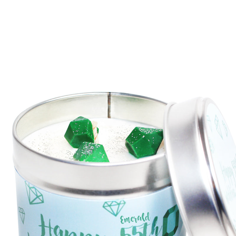 55th Emerald Wedding Anniversary Candle Tin