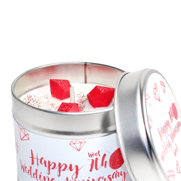 7th Year Wool Wedding Anniversary Candle Tin