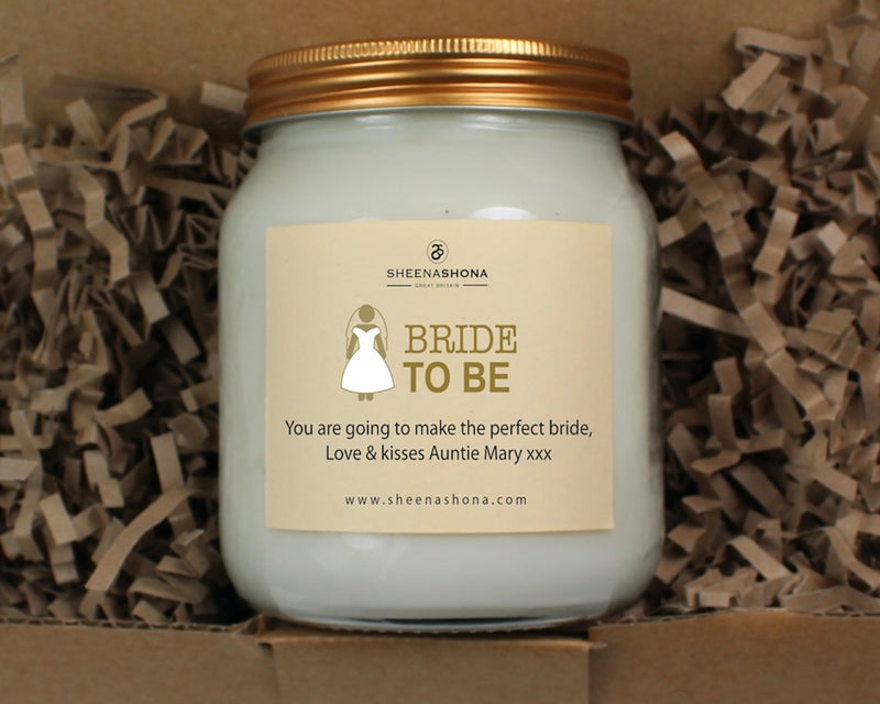 Bride To Be Personalised Soya Wax Large Honey Jar Candle