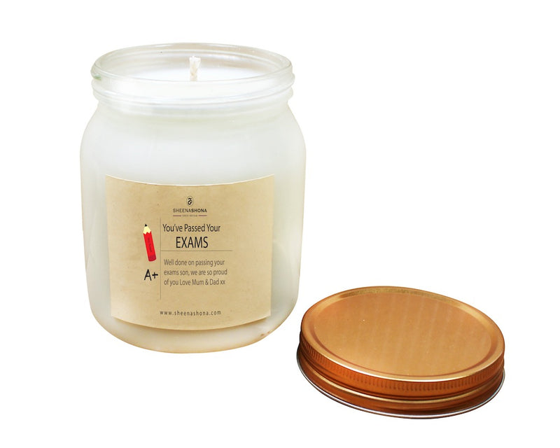 You've Passed Your Exams Personalised Soya Wax Honey Jar Candle
