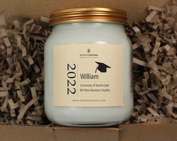 Graduation Year Personalised Soya Wax Large Honey Jar Candle