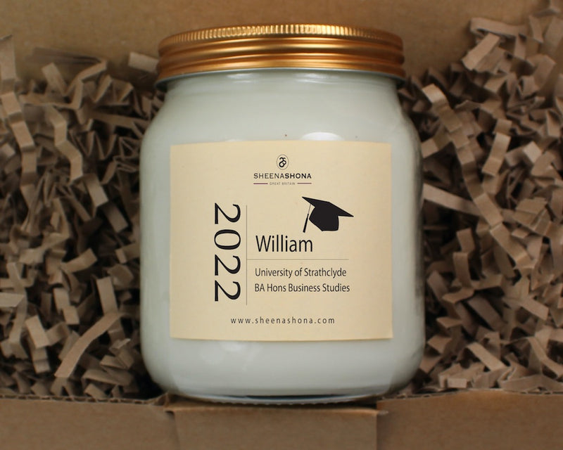 Graduation Year Personalised Soya Wax Honey Jar Candle