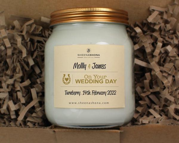 Couples Wedding Date,Name & Location Soya Wax Honey Jar Candle