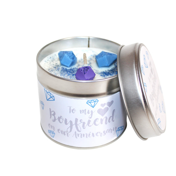 To My Boyfriend On Our Anniversary Soya Wax Candle Tin