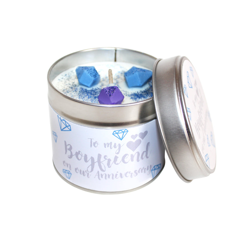To My Boyfriend On Our Anniversary Soya Wax Candle Tin