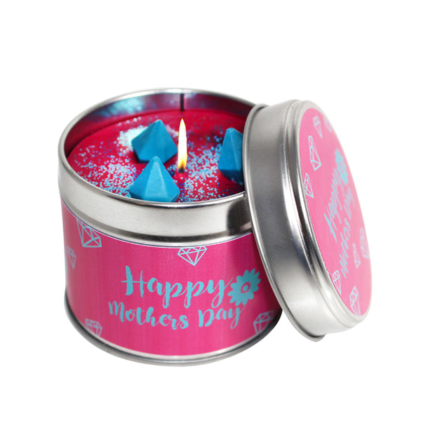 Happy Mothers Day Soya Wax Candle Tin In Pink