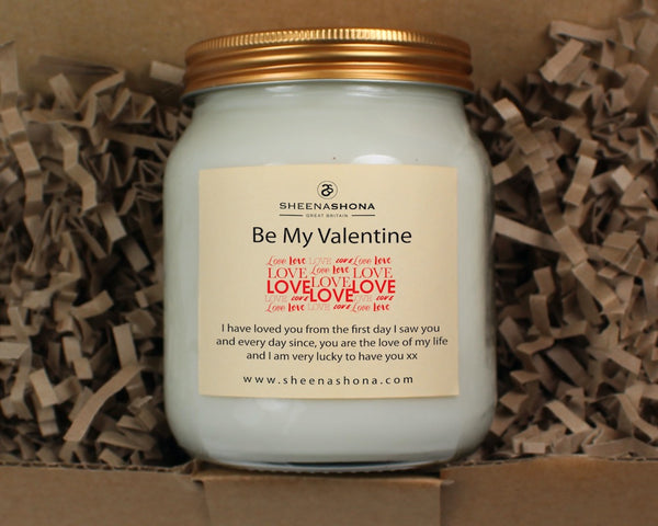 'Be My Valentine' Personalised Large Soya Wax Honey Jar Candle