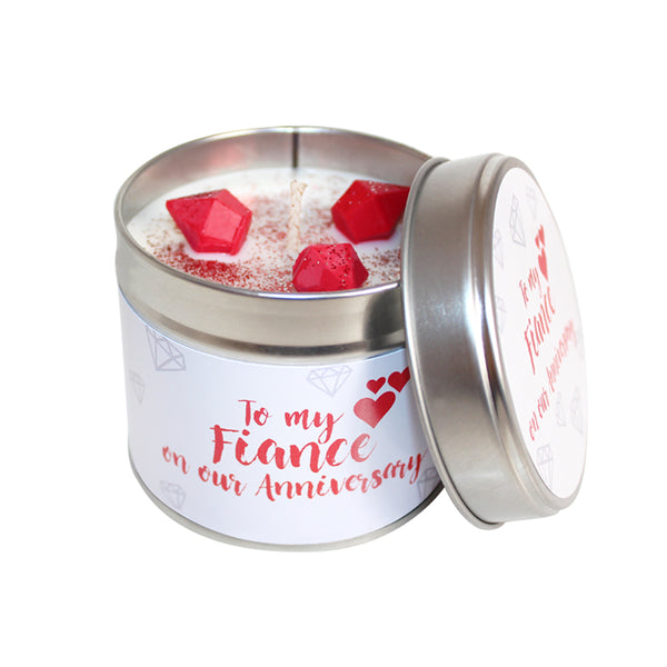 To My Fiancé On Our Anniversary Soya Wax Candle Tin