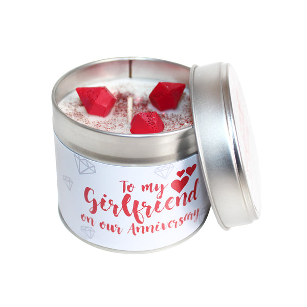 To My Girlfriend On Our Anniversary Soya Wax Candle Tin
