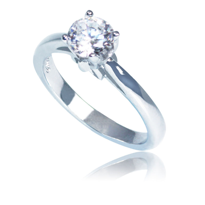 Sterling Silver Antwerp Solitaire Ring