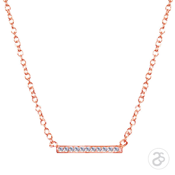 Rose Gold Vogue Bar Necklace