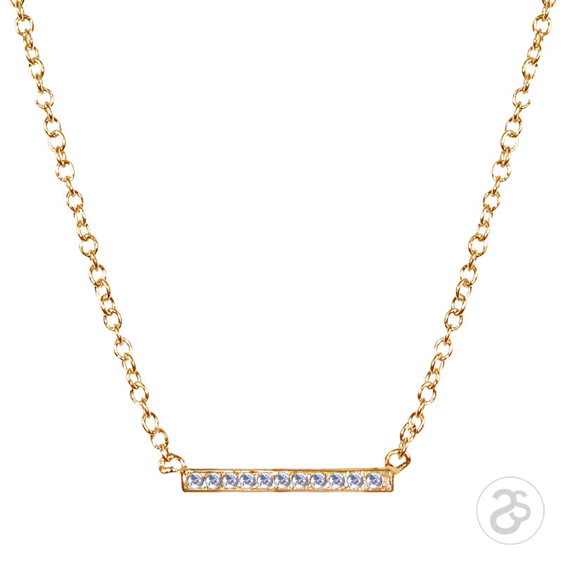 Yellow Gold Vogue Bar Necklace