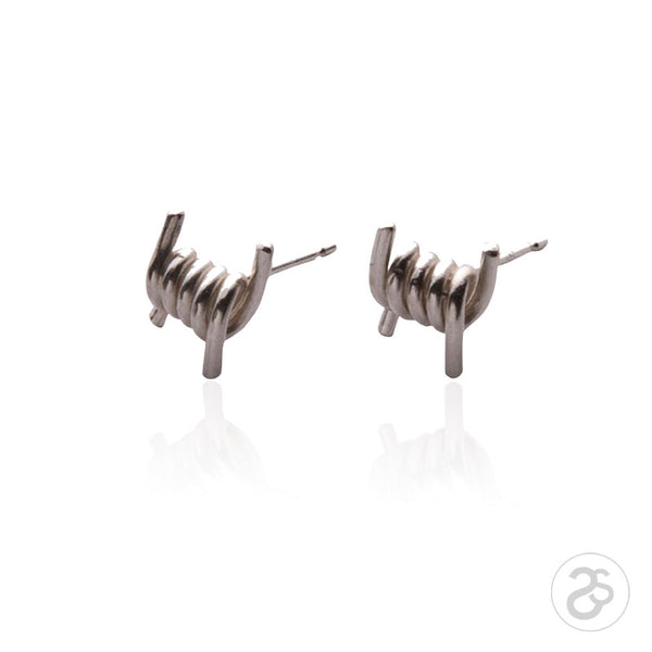 Sterling Silver Barb Wire Earrings