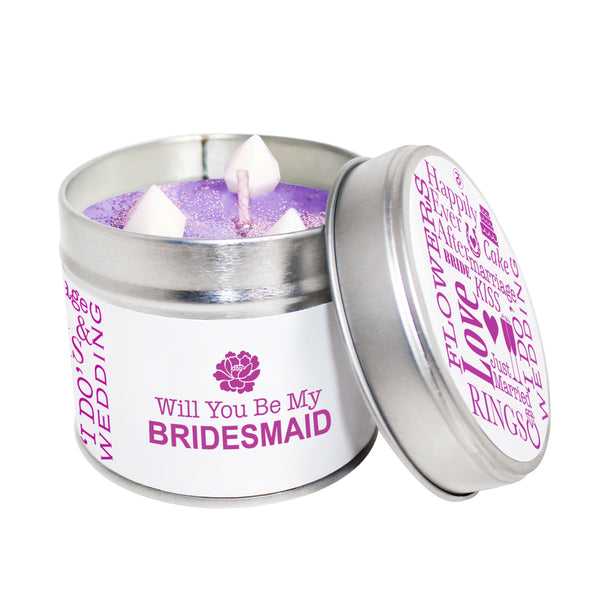 Will You Be My Bridesmaid Soya Wax Candle Tin