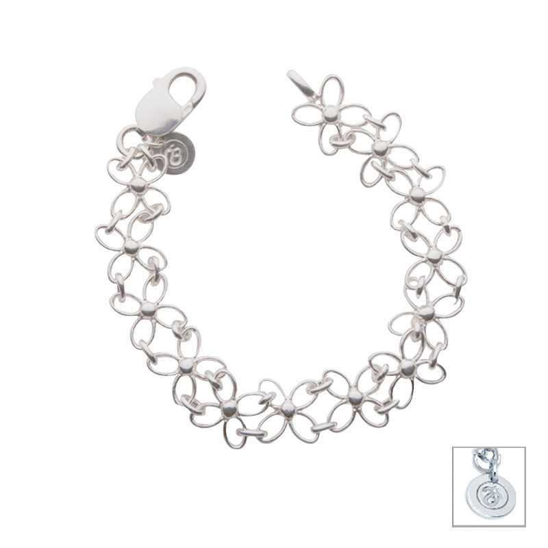 Sterling Silver Linked Butterfly Bracelet