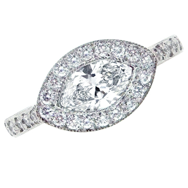 Platinum Catherine Marquise Cut 0.78 ct Diamond Ring