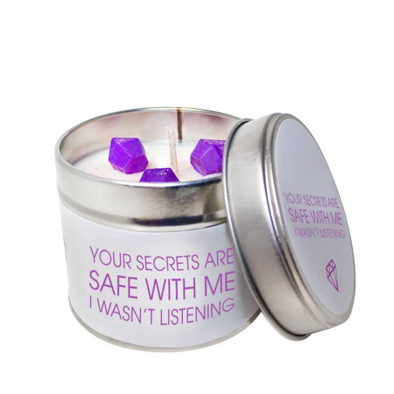 Your Secrets Are Safe With Me I Wasn't Listening Soya Wax 'Cheeky' Candle Tin