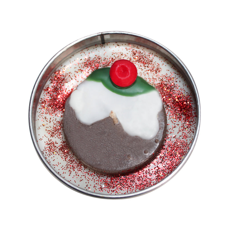 Christmas Personalised Pudding Soya Wax Candle Tin