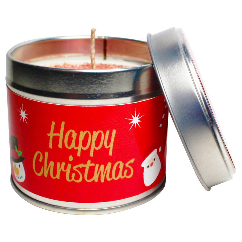 Happy Christmas Soya Wax Candle Tin