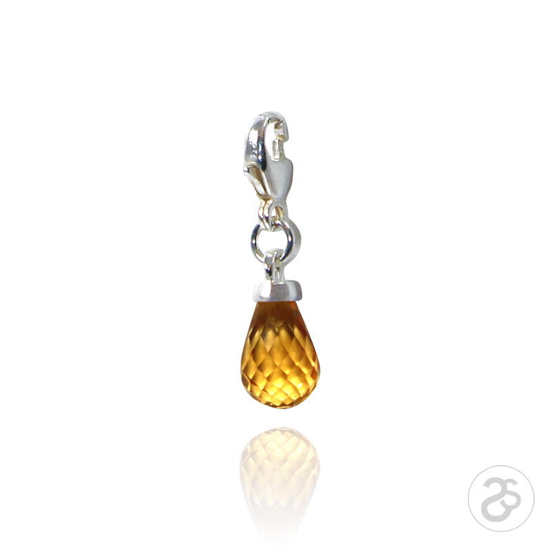 Citrine Gemstone & Sterling Silver Charm