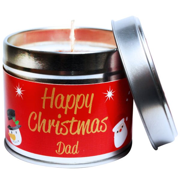 Dad Personalised Happy Christmas Soya Wax Candle Tin
