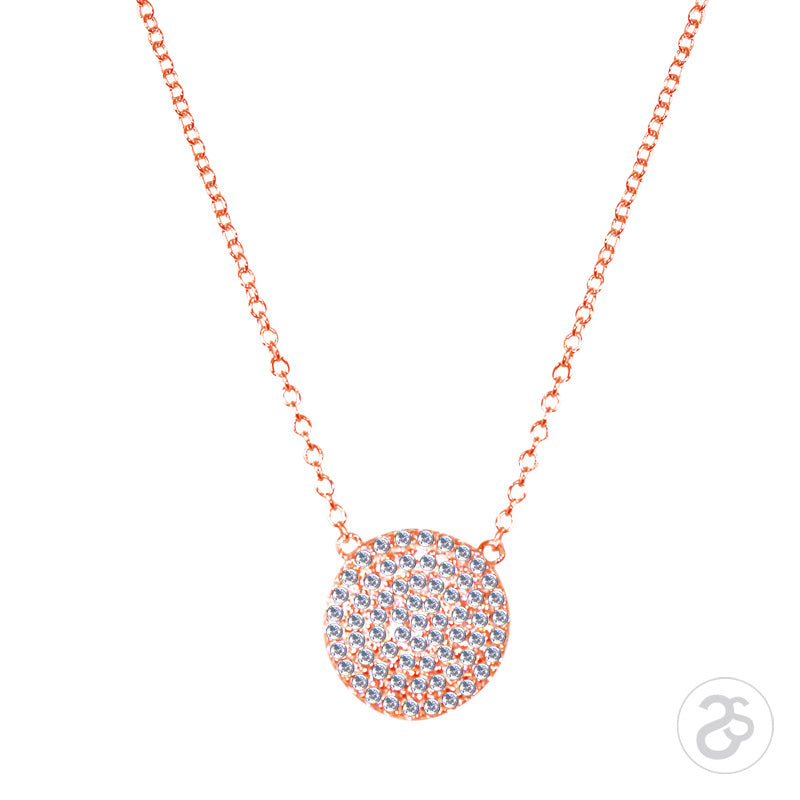 Rose Gold Vogue Disc Necklace