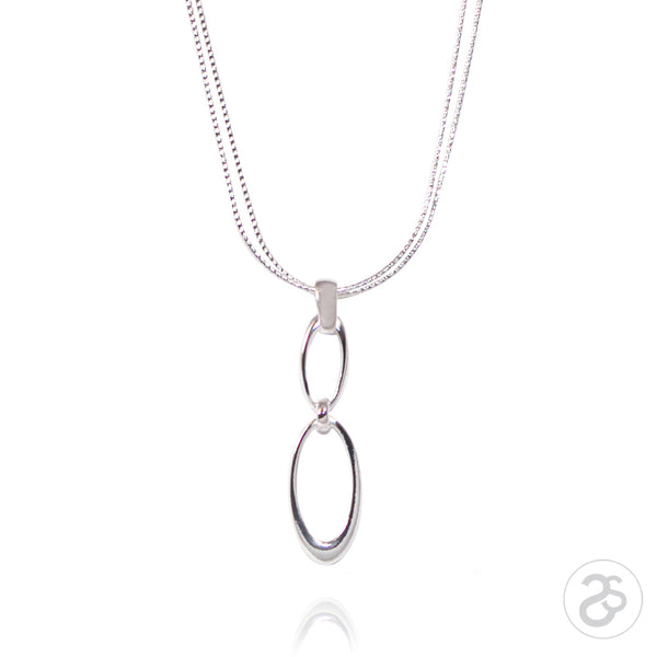 Sterling Silver Double Ellipse Pendant