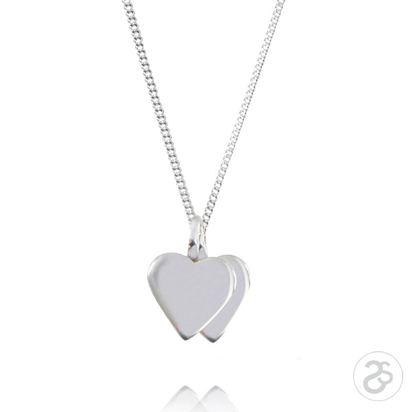 Sterling Silver Double Heart Charm & Chain