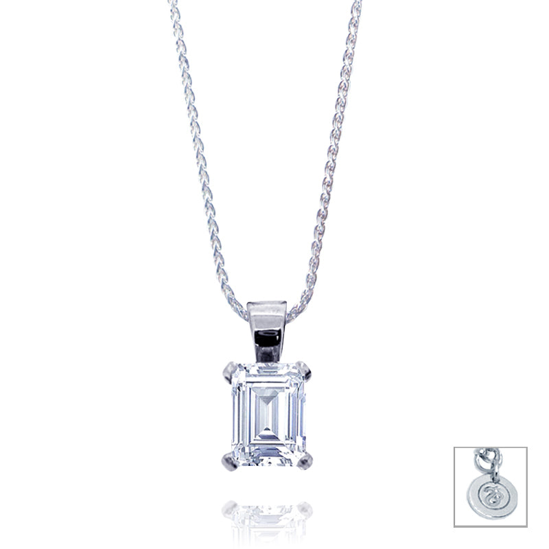 Emerald Cut 0.5ct Diamond Pendant