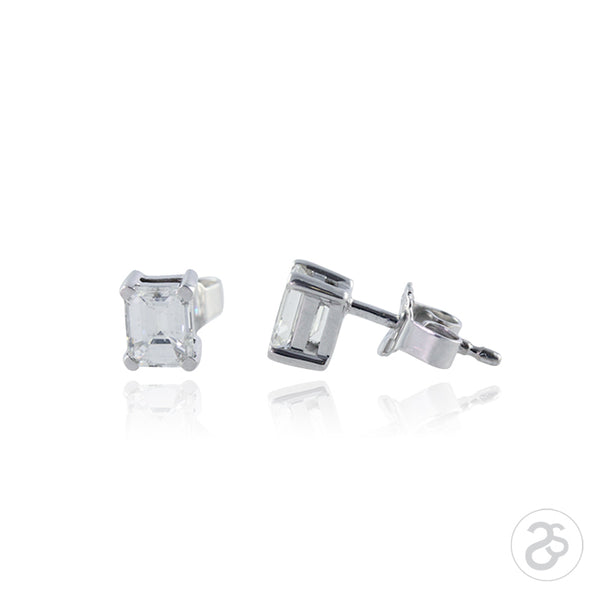 Emerald Cut 0.50ct Diamond Earrings