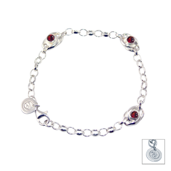 Garnet & Sterling Silver Bracelet