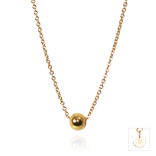 9ct Yellow Gold Adjustable Ball Necklace