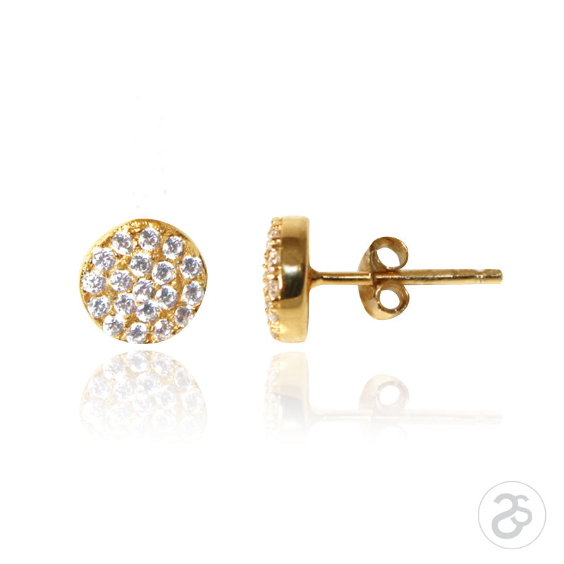 Yellow  Gold Vogue Stud Earrings