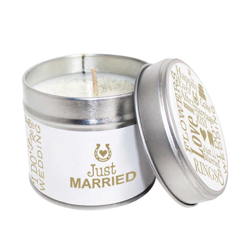 Just Married Soya Wax Candle Tin