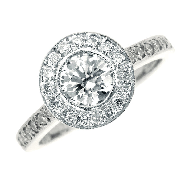 Platinum Alexander Brilliant Cut 0.80 CT Diamond Ring