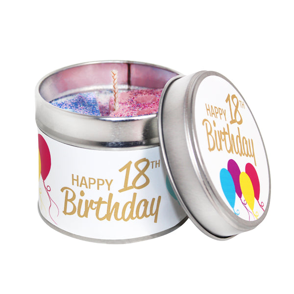 Personalised Age Happy Birthday Soya Wax Candle Tin