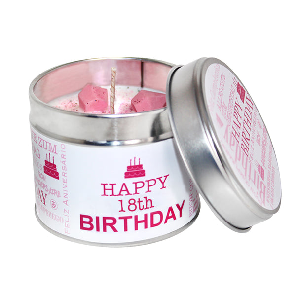 Happy Birthday By Age Soya Wax Candle Tin (Pink)
