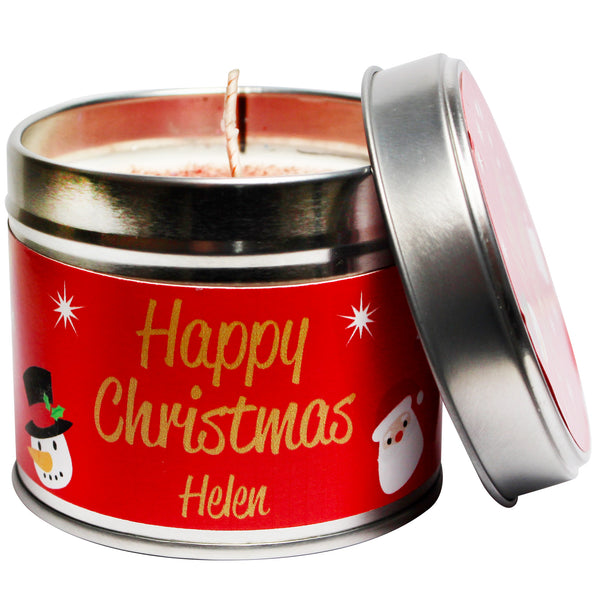 Personalised Happy Christmas Soya Wax Candle Tin