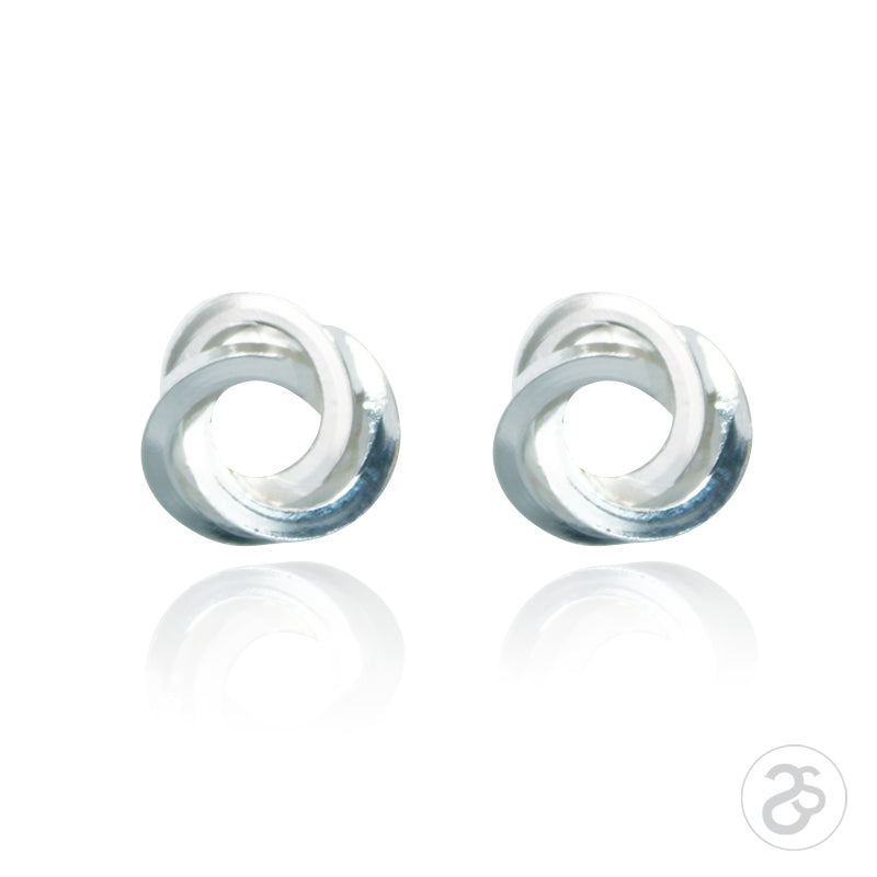 Sterling Silver Interlocking Stud Earrings
