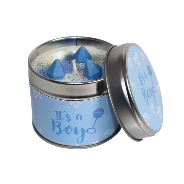 Its A Boy Soya Wax Candle Tin