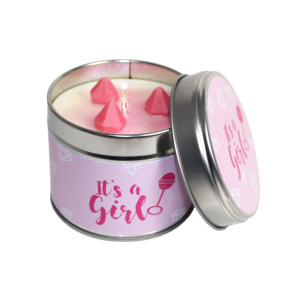 Its A Girl Soya Wax Candle Tin