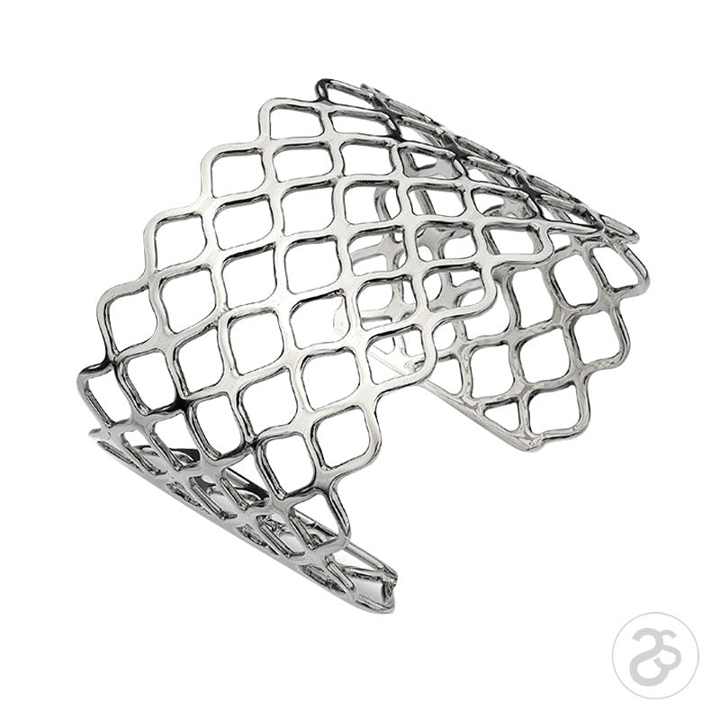 Sterling Silver Lattice Cuff Bracelet