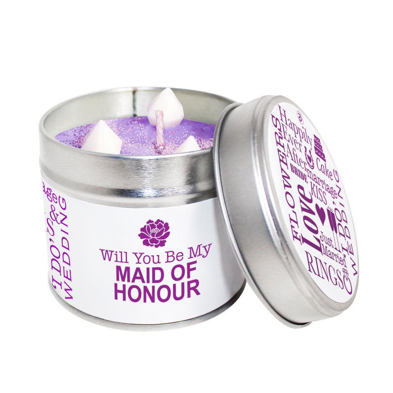 Will You Be My Maid Of Honour Soya Wax Candle Tin