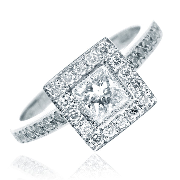 Platinum Mary Brilliant Cut 0.63 CT Diamond Ring