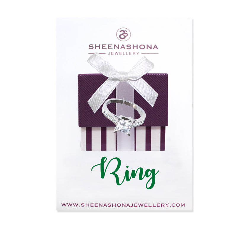 Sterling Silver Monaco Princess Pave  Ring