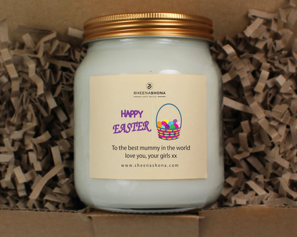 Happy Easter Personalised Soya Wax Large Honey Jar Candle