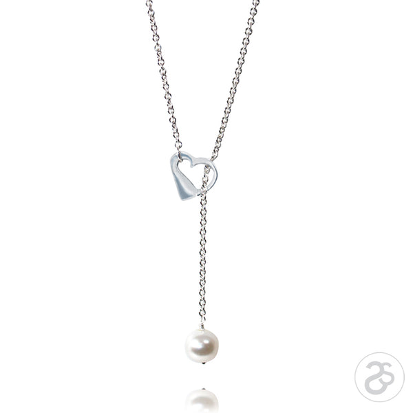 Freshwater Pearl & Sterling Silver True Love Lariat Necklace