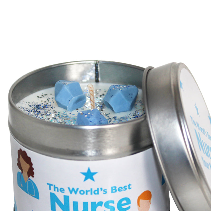 The Worlds Best Nurse, You're My Hero Soya Wax Candle Tin